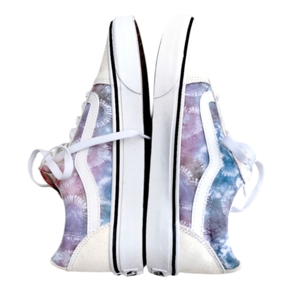 Vans White Pastel Heart Tie Dye Women's Sneakers Size 8.5 Low Top Sneakers Pink - Picture 2 of 9
